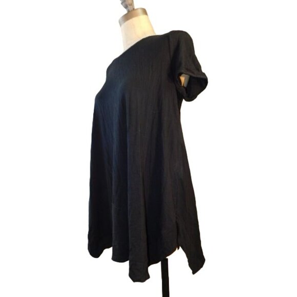 Chico's Size S Small (0) Black Scoop Neck Cap Sleeve Zenergy Knit Top - Picture 2 of 3